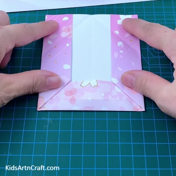 Folding The Corners To Form Triangles- Making an Origami Envelope for a Love Letter - A Tutorial 