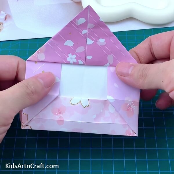Folding The Top Corners To Form Triangle-Create a Beautiful Origami Envelope with Paper 