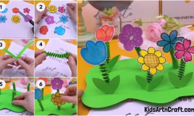 Lovely Paper Flowers Garden Craft Step by Step Tutorial