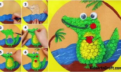 How to Make Crocodile Craft Using Bubble Wrap Idea