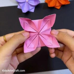 Origami Lotus In Square Shape Craft Tutorial - Kids Art & Craft