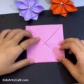 Origami Lotus In Square Shape Craft Tutorial - Kids Art & Craft