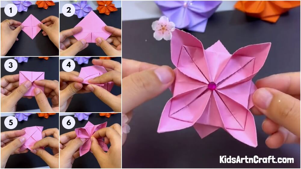 Origami Lotus In Square Shape Craft Tutorial