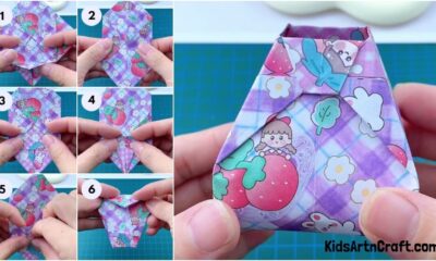 Easy Origami Paper Holder Organizer Craft Step by Step Tutorial