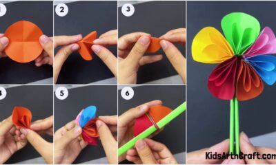 Easy Paper Flower Toy Craft Tutorial For Kids