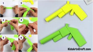 Easy Paper Gun Toy Craft For Kids Tutorial - Kids Art &amp; Craft