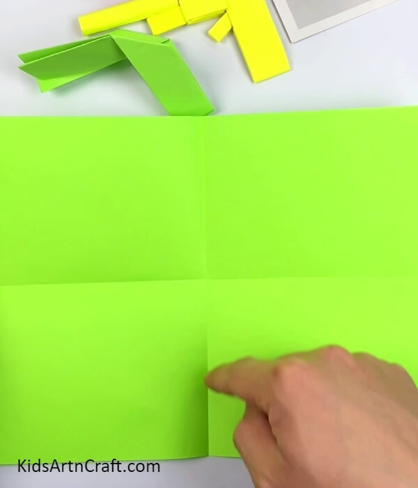 Making '+' Creases On Another Sheet-Simple to Make A Small Toy Gun Out Of Paper