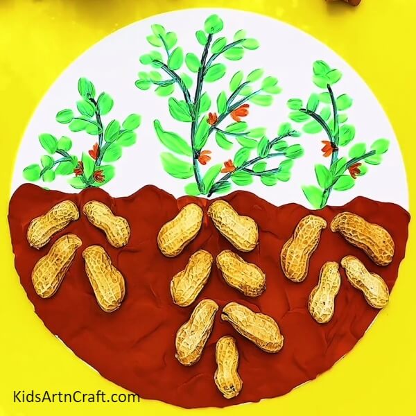 Wow, The Final Look Of Your Plant Garden!- Making a garden with clay and peanut shells artwork