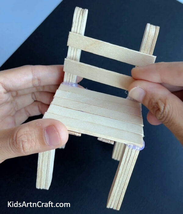 Backrest- Guide to making a chair out of popsicle sticks