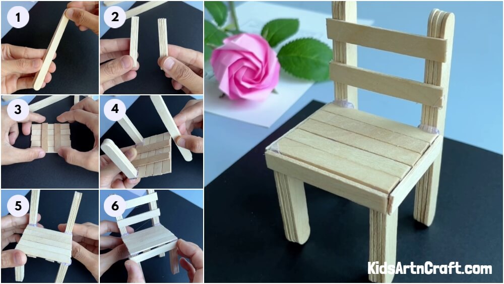 Popsicle Sticks Chair Craft Making Tutorial