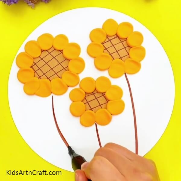 Drawing The Stems-yellow colour-