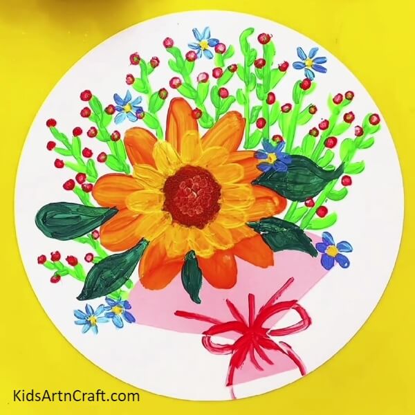 Pretty Flower Bouquet Painting for Kids- Create a gorgeous floral arrangement painting with this guide. 