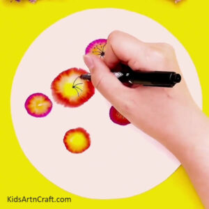 Pretty Flower Garden Painting Using Sketch Pens Idea For Kids - Kids ...