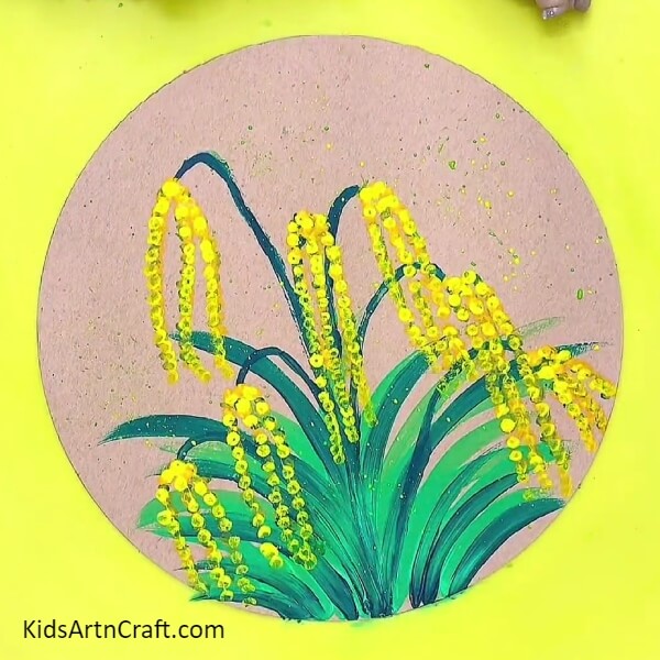 Done, The Final Look Of Your Flower Artwork!-Step-by-step Tutorial For Kids