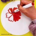 Pretty Red flowers Artwork Step by Step Instructions - Kids Art & Craft