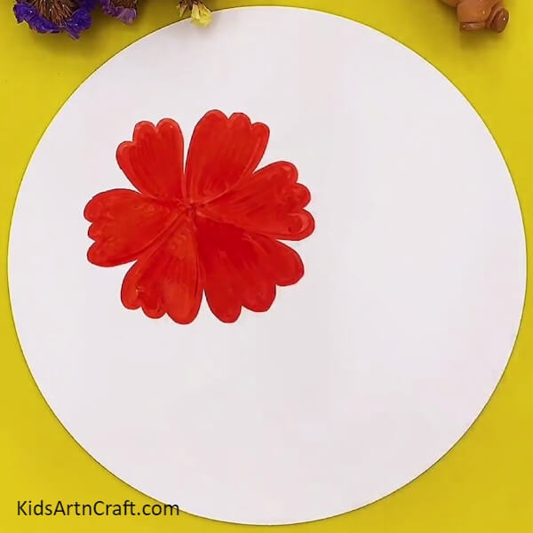 Completing Coloring The Flower - Guide to producing a Pretty Red flower design