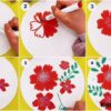 Pretty Red flowers Artwork Step by Step Instructions