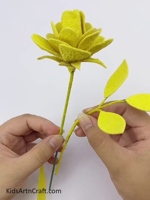 Making The Stem And The Leaves- Forming Pleasant Roses Using An Egg Carrier With Kids