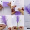 Purple Pampas Grass 3D Craft Using Ribbon Tutorial For Kids