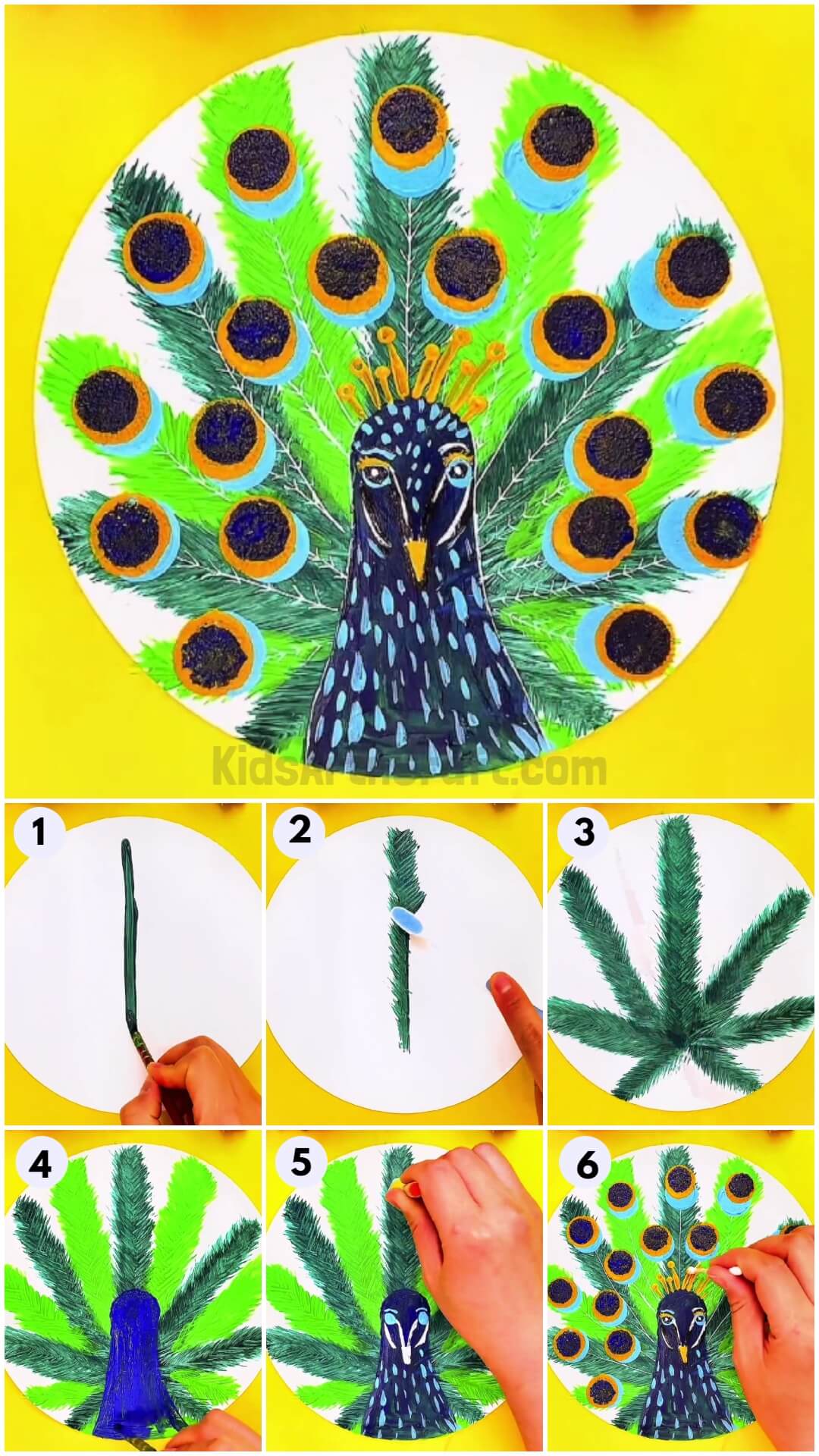 Realistic Peacock Painting Idea Step-by-step Instructions