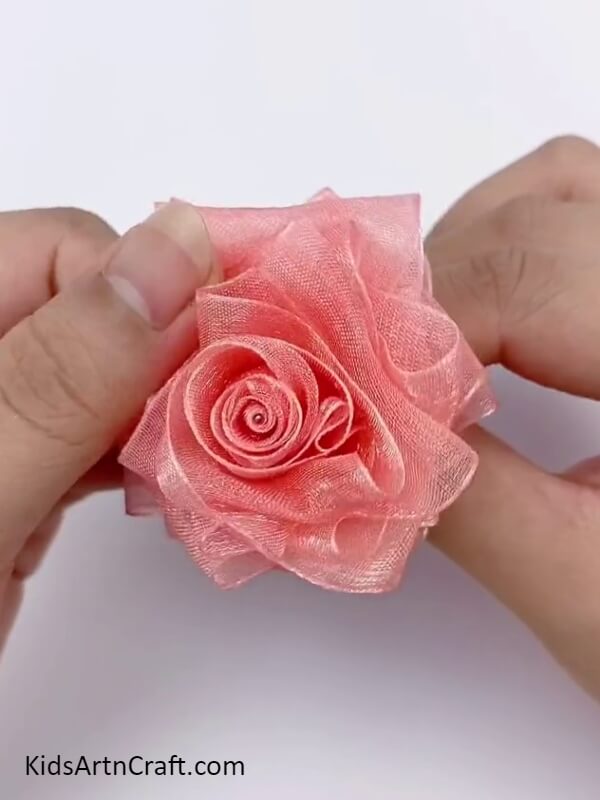 Make A Rose Shape From A Pink Ribbon- Create Realistic Ribbon Roses - A Tutorial for Beginners 