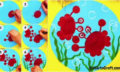 Red Crabs Underwater Painting Step by Step Tutorial For Kids