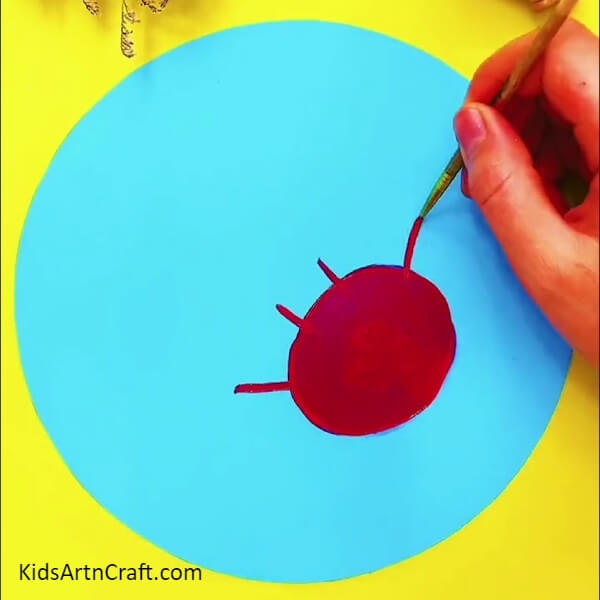 Making Hands And Eyes- A Step-by-Step Guide for Painting Red Crabs in the Sea for Kids