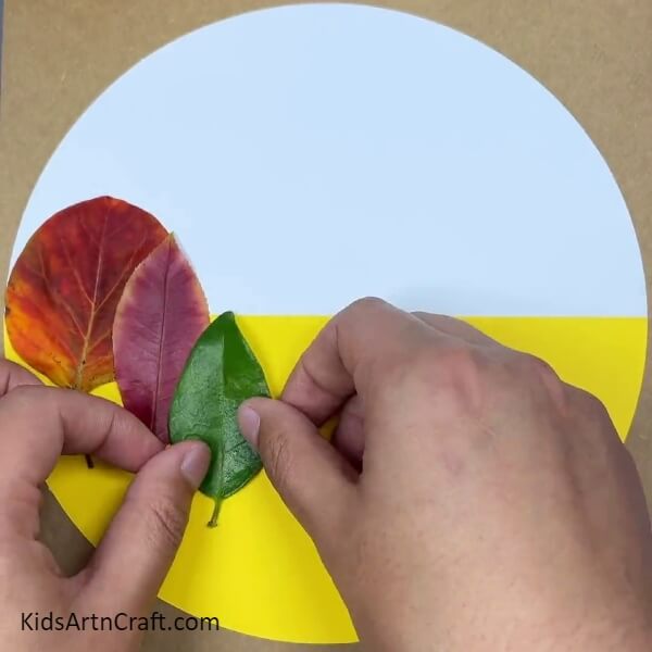 Sticking Small Fall Leaves- Crafting with River Views and Autumn Leaves
