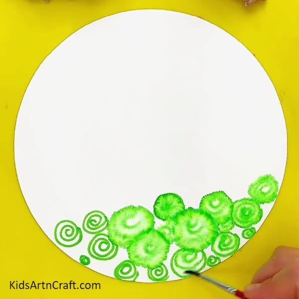 Smudging Those Spirals Using A Paint Brush- A comprehensive guide to help kids paint a small watermelon with ants. 