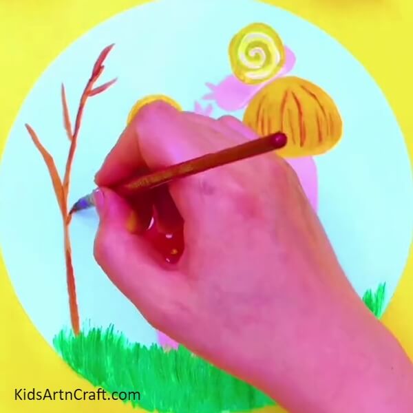 Painting A Plant-A Comprehensive Guide on How to Make Snail Pictures Using Mushrooms for Young Learners