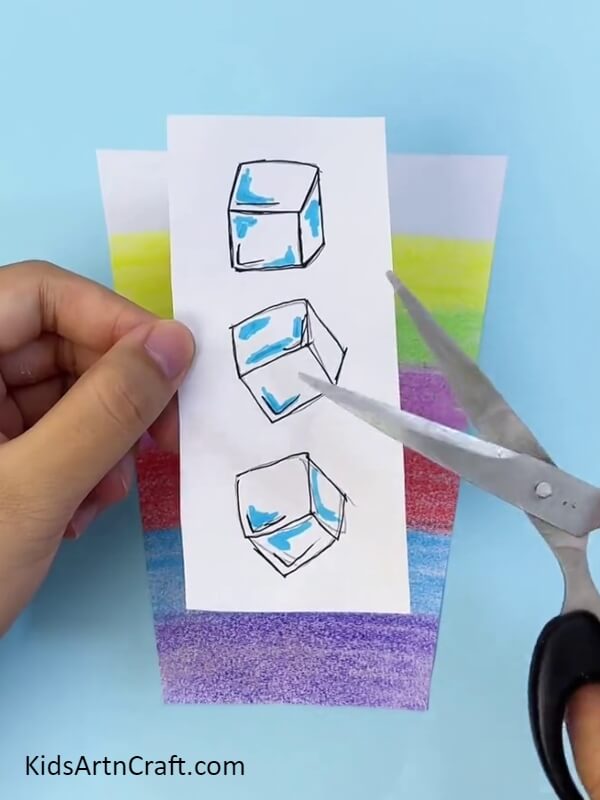 Ice Cubes In Our Summer Drink-Tutorial for Children to make a Summertime Fruit Beverage Paper Craft