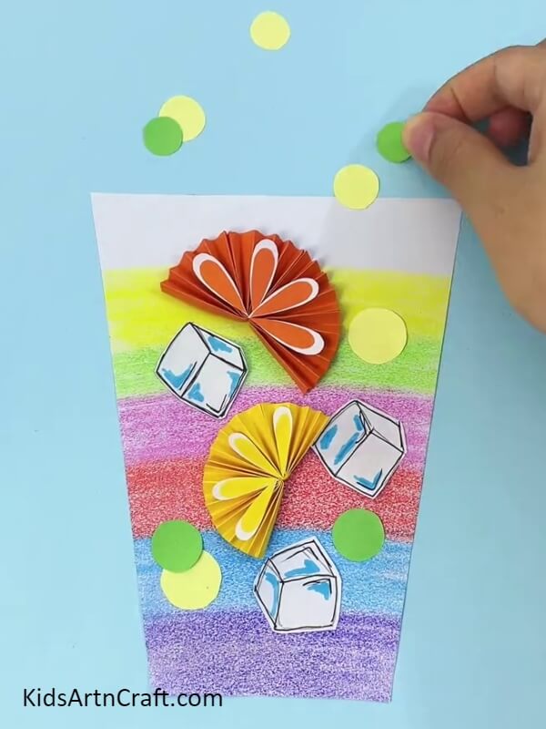Floating Bubbles In Our Summer Drink-Step-by-Step Guide for Paper Crafts Using Summer Fruits and Drinks for Children