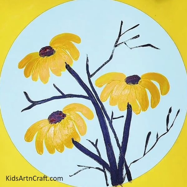 Making Tree Branches-A tutorial for sunflower garden art - step by step.