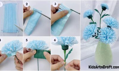 Surgical Mask Flowers Making Craft Tutorials For Beginners