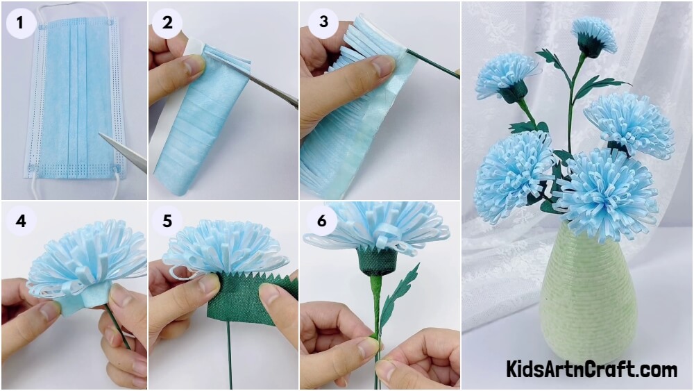 Surgical Mask Flowers Making Craft Tutorials For Beginners