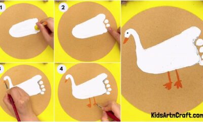 Swan Footprint Painting Artwork Tutorial For Beginners
