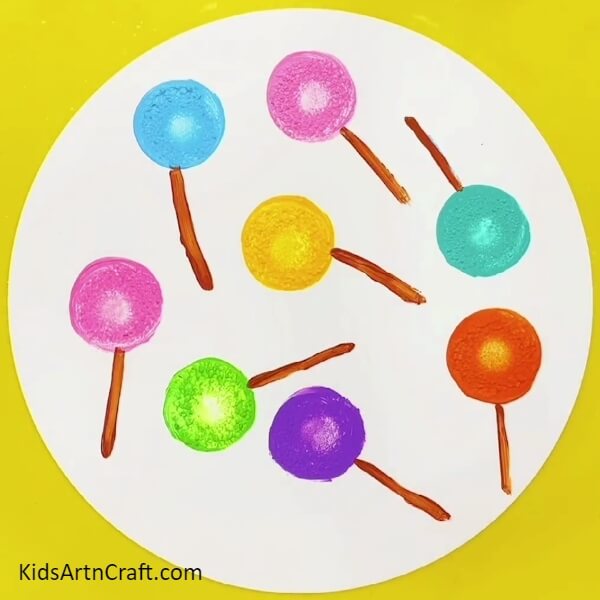 Completing Making The Sticks-Sweet Lollipops Artwork For Kids