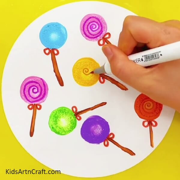 Making The Candy Spirals-Making Sweet Lollipop Artwork With Kids