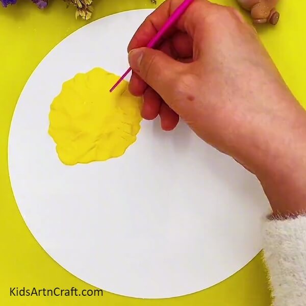 Making Some Irregular Lines-A Guide to Constructing a Clay Chick Craft For Kids