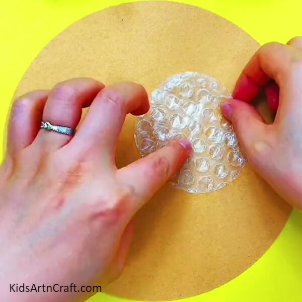 Pasting Bubble Wraps-Crafting with Pomegranates and Bubble Wrap in a Basket