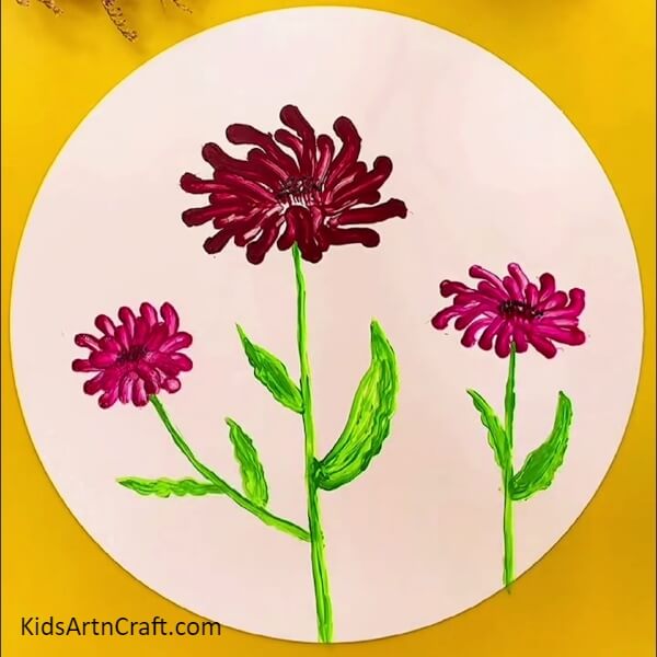 Your Wobbly Flower Painting Is Ready-Children's Creative Art Project Idea Of Wobbly Flowers