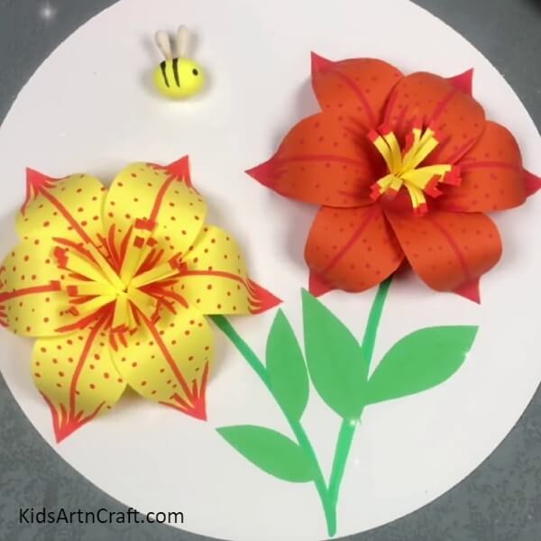This Is The Final Look Of Your Paper Lily Flower Craft- Teach your child to make a 3D lily using paper with this tutorial.