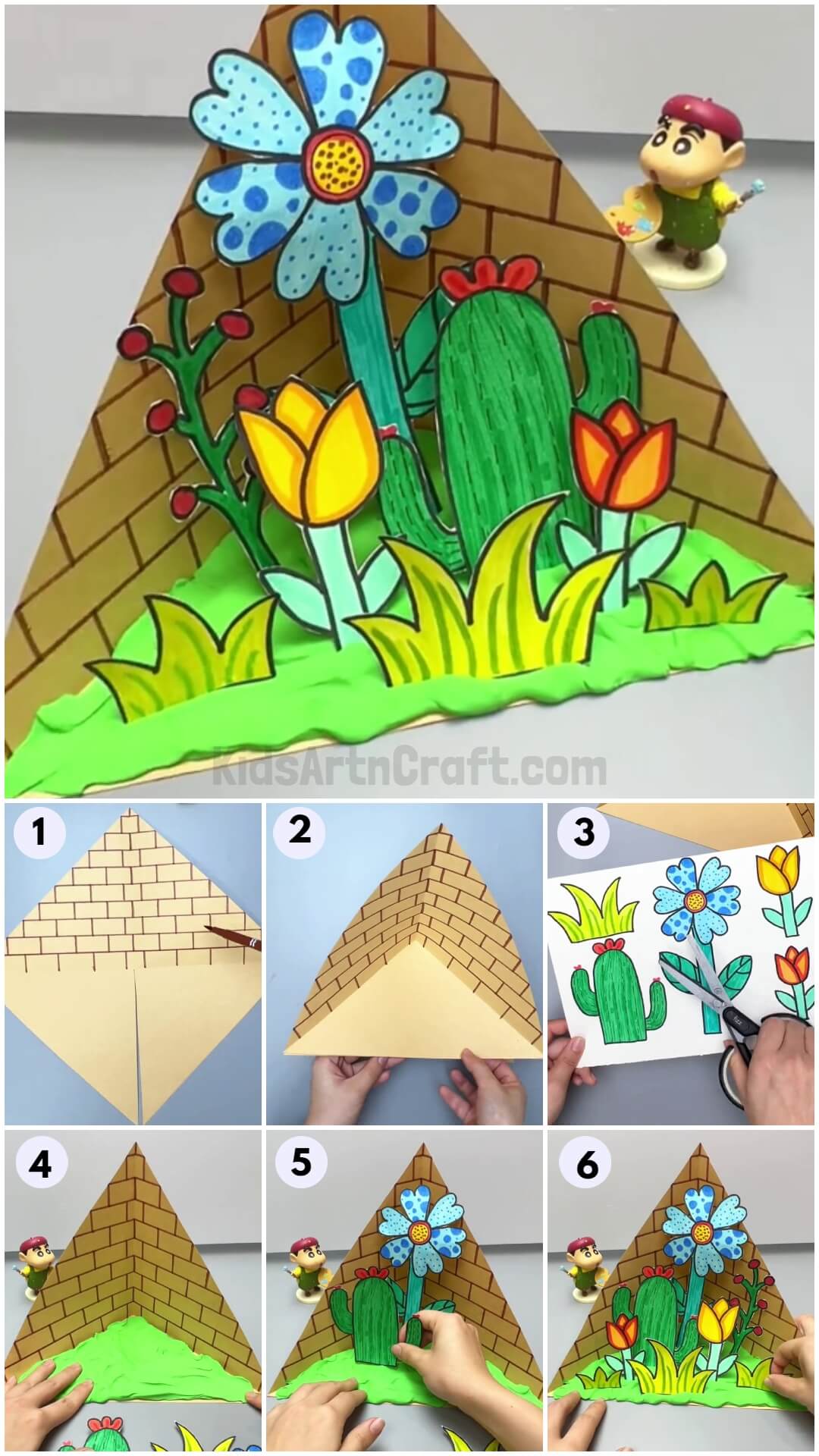 3D Wall Flower Garden Paper Craft Decor For Kids