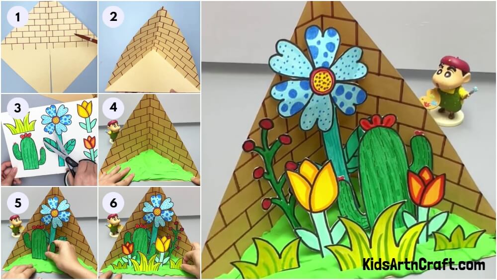 3D Wall Flower Garden Paper Craft Decor For Kids