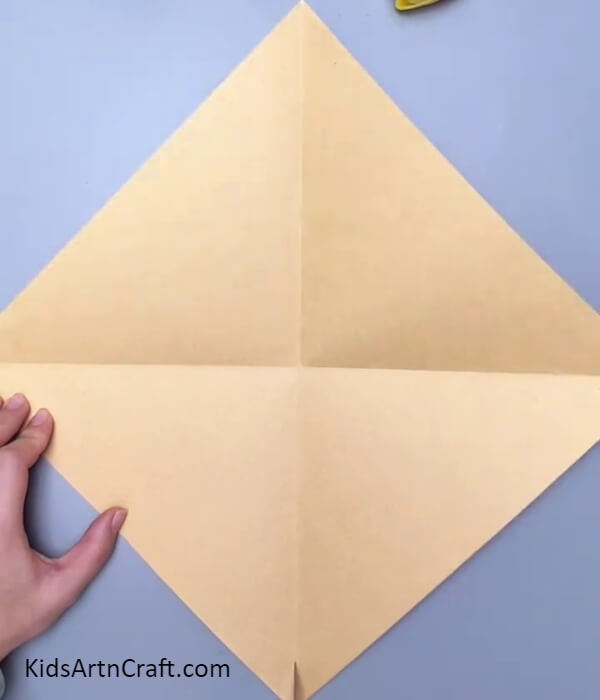 Making '+' Creases On A Paper Sheet- 3D Paper Wall Art For Children to Make and Enjoy