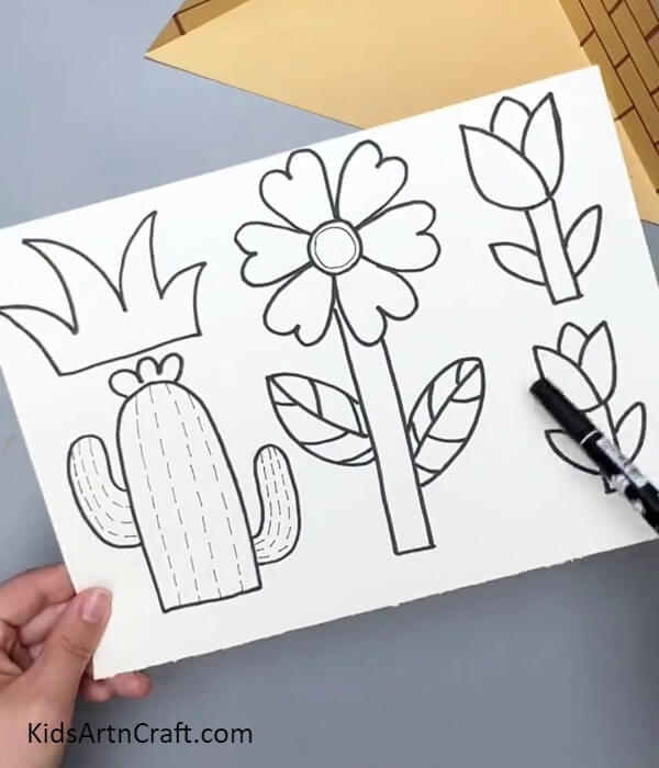 Drawing Flowers And Plants- Crafting a Wall of Paper Flowers For Kids