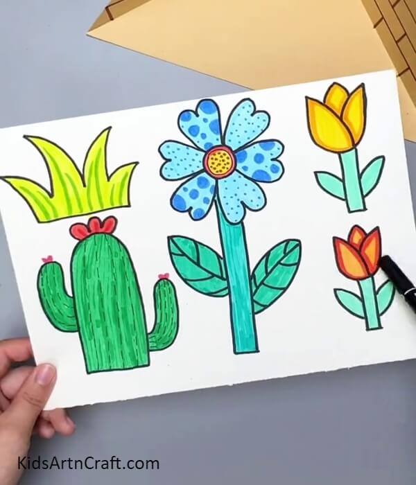 Coloring  The Plants And Flowers- Create a Garden of Paper Flowers On the Wall For Little Ones