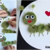 artificial-grass-strip-caterpillar-craft-tutorial-for-kids