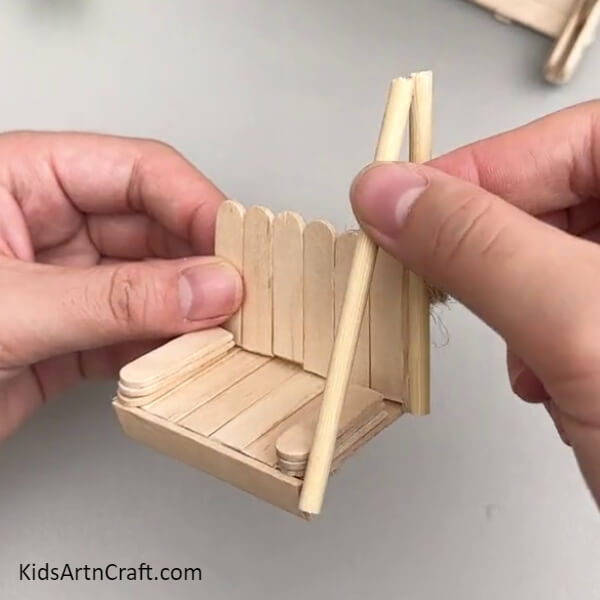 Pasting Another Wooden Stick-Magnificent Swing Art Tutorial Using Popsicle Sticks For Kids