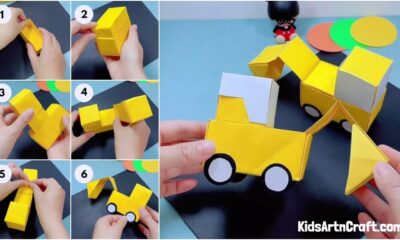 Bulldozer Origami Paper Craft Tutorial For Kids
